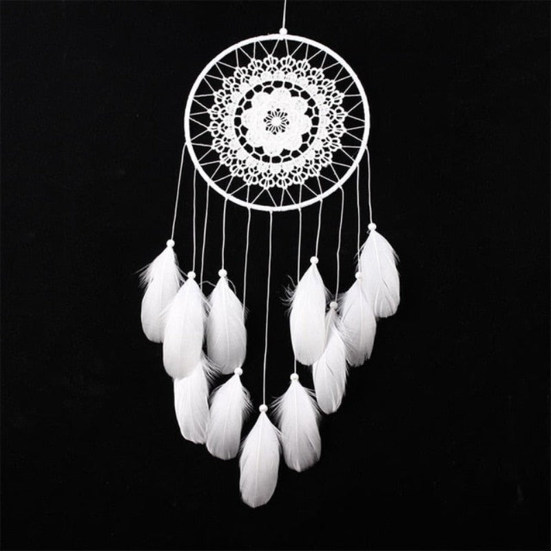 Dreamcatcher with white feathers